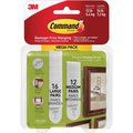 3M Picture Hanging Strips, 3 lb or 4 lb Cap/Set, 28/PK, White 28PK MMM1720928ES